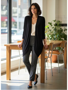 Apt. 9 open Front Dolman Sleeve Cardigan Size XL Black